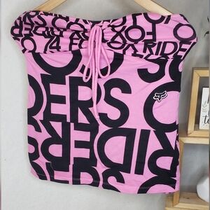 Pink Graphic Fox Sleeveless Women's Top